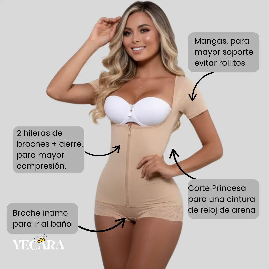 LuxuryCurve™ Faja Cachetero Manga Corta de Alta Compresión