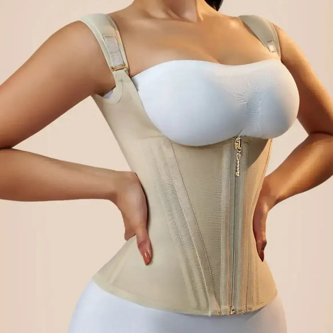 CurvaBella™ Chaleco Extremo tipo corsé con 9 Varillas.