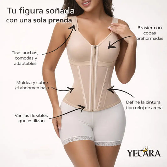 CurvaPro™ Chaleco con Brasier 11 Varillas - Alta Compresion.