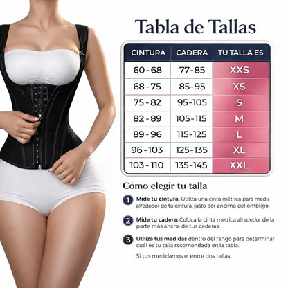 CurvaBella™ Chaleco Extremo tipo corsé con 9 Varillas.
